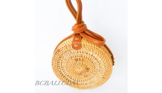 Circle Rattan Bali Beach Sling Bags Desaign Unique Handwoven